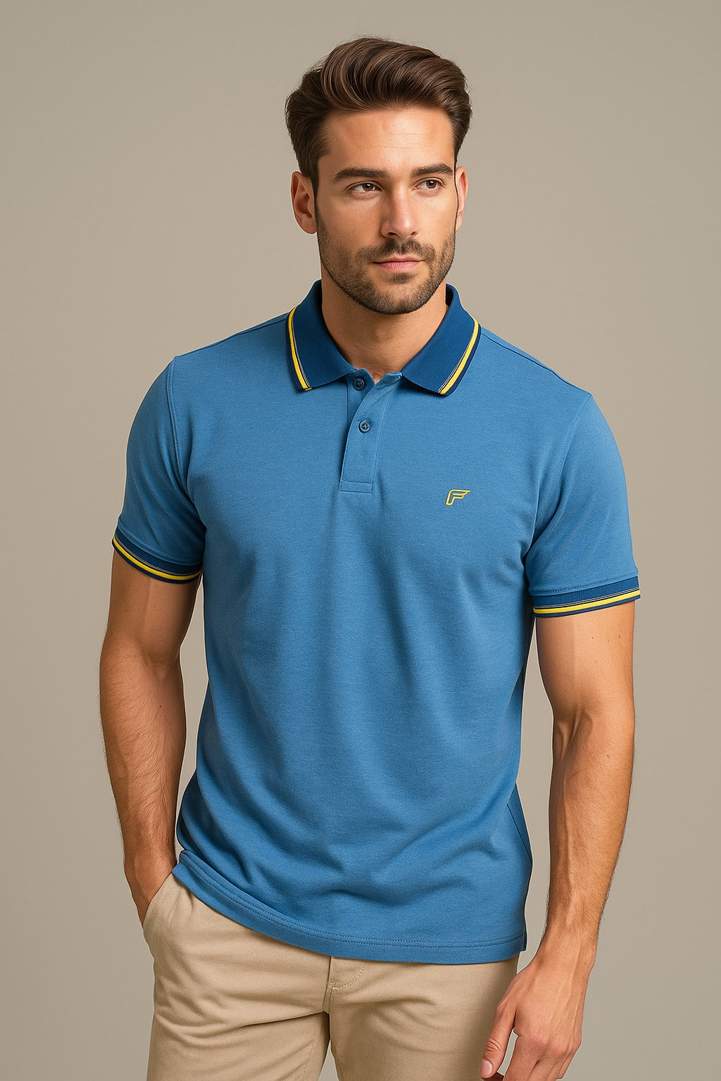 Sky Blue Contrast Polo Shirt