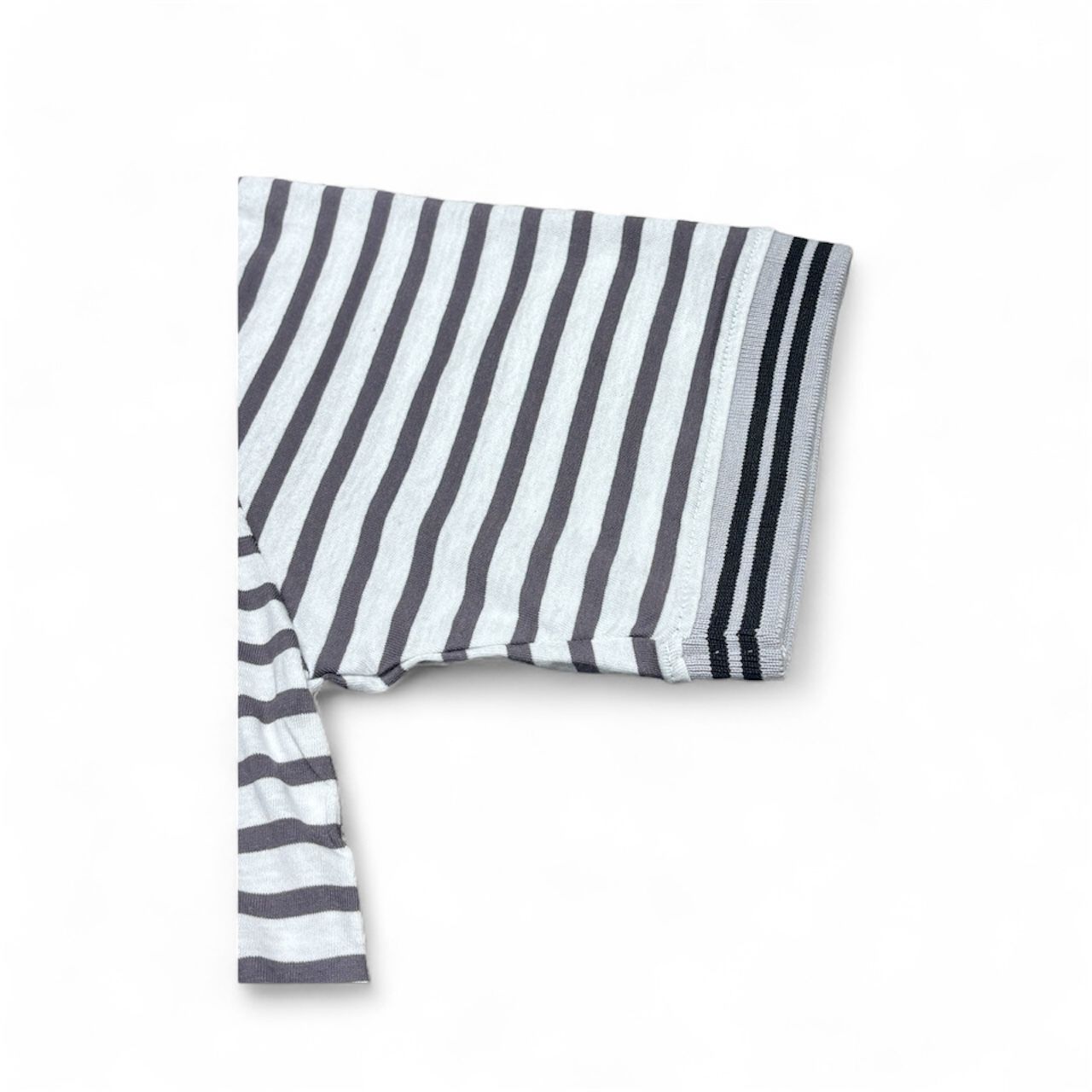 White & Black Striped Polo Shirt