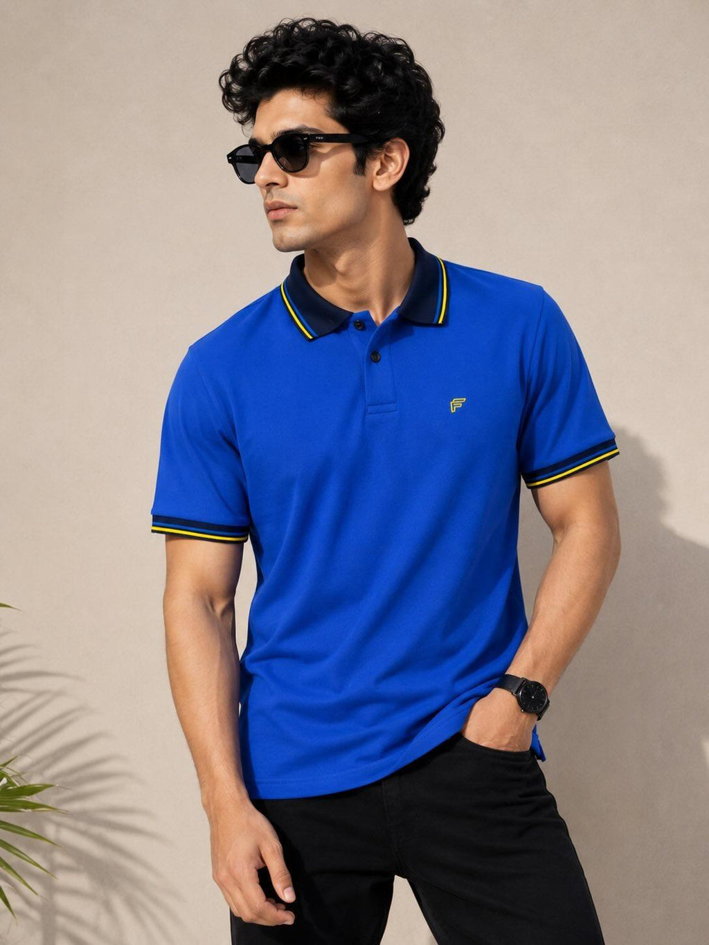 Sky Blue Contrast Polo Shirt