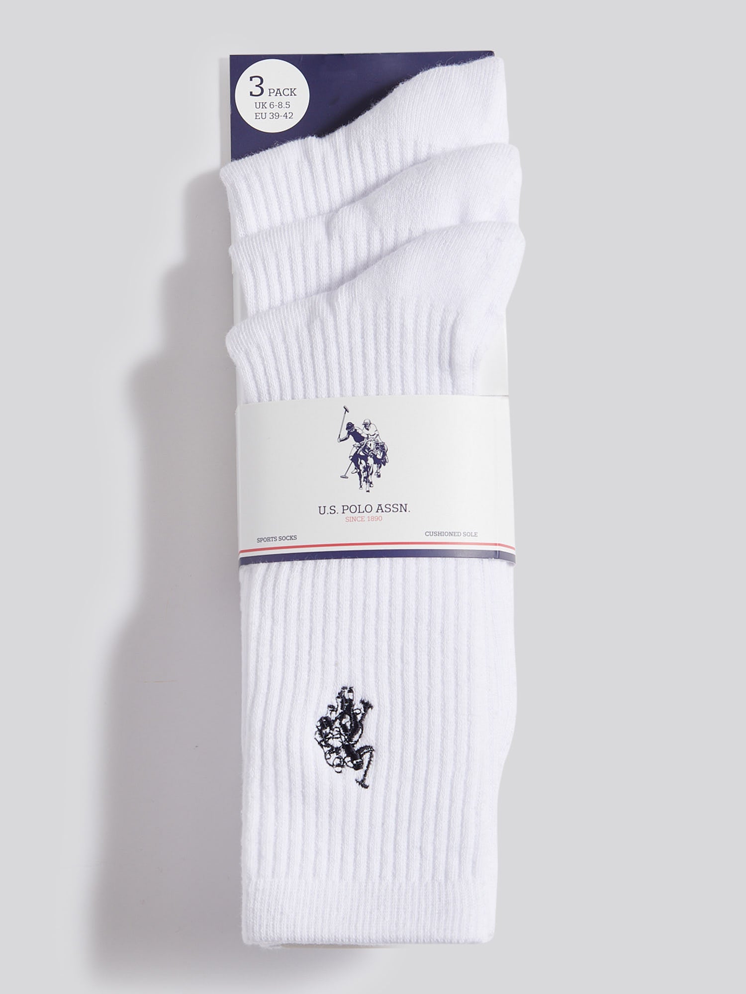 Mens 3 Pack Classic Sport Socks in Black Bright White